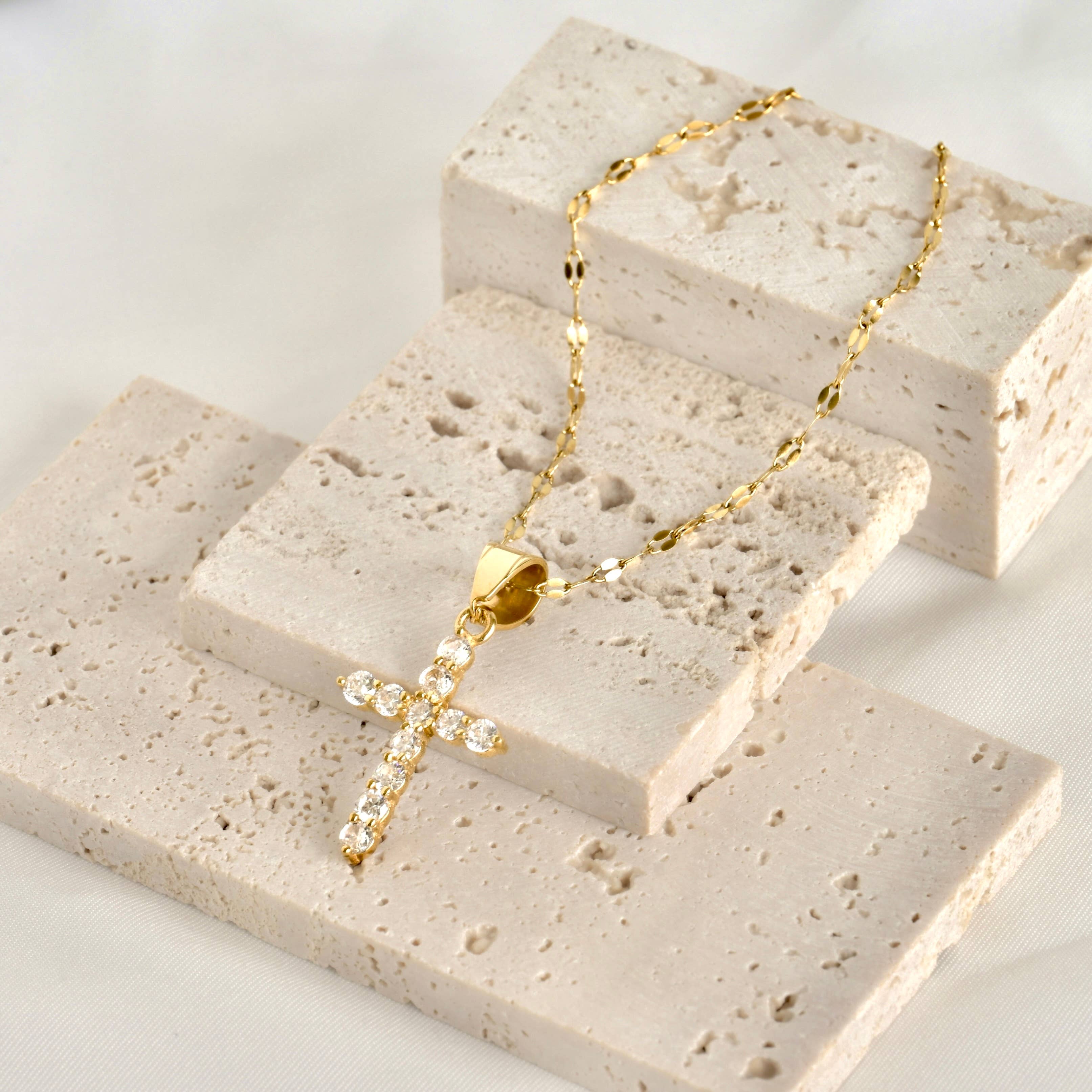 Blueyejewelry - Wholesale Pendant/Charm Necklace - Diamond Cross Necklace - Tarnish-free CZ Cross Pendant 6