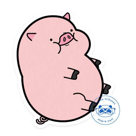 Chubby Pig Vinyl Sticker for wholesale by Hello Riselle | Art + Shop