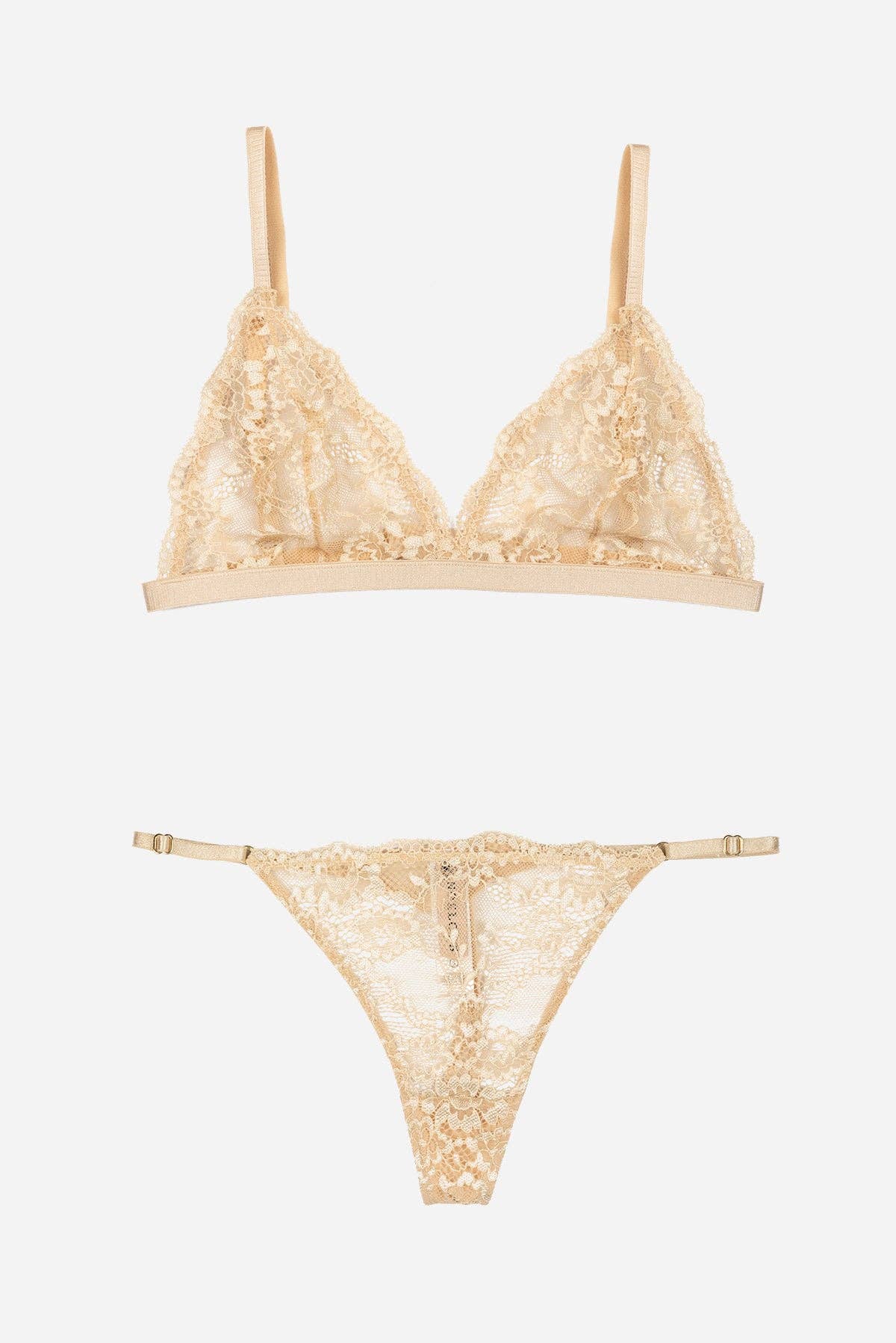 Noxlook Fashion and Lingerie - Wholesale Lingerie Set - Women's - Blush Velvet Lingerie Set Bra and G-String Set in Nude7