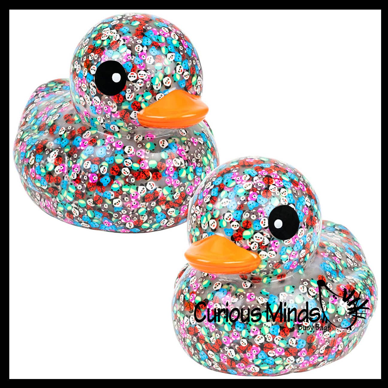 Curious Minds Toys - Wholesale Bath Toy - Baby - 1 Jumbo Animal Confetti Pattern Rubber Ducks - Rubber Duckie7