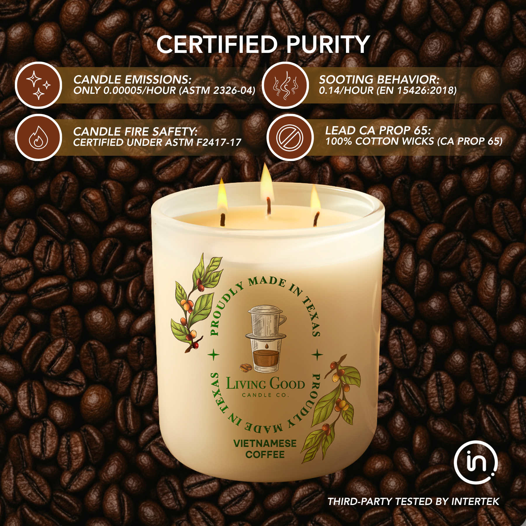 Living Good Candle Co. - Wholesale Jar/Filled Candle - Vietnamese Coffee - Beeswax Candle - Fresh Robusta Coffee2