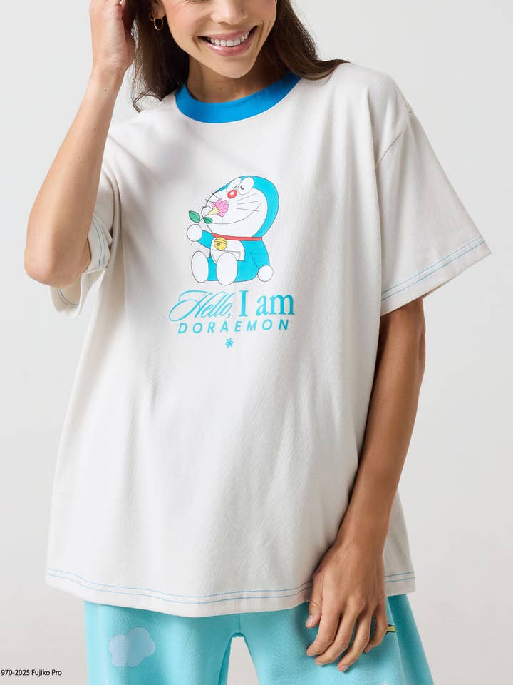 Doraemon Ruik de Bloemen Oversized T-shirt voor wholesale door SAMII RYAN