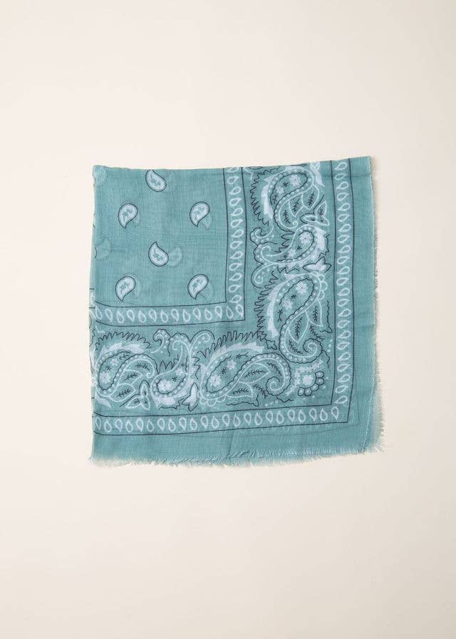 Voguette Paris – wholesale Bandana - Dam – MAXI BANDANA BLÅ JADE2