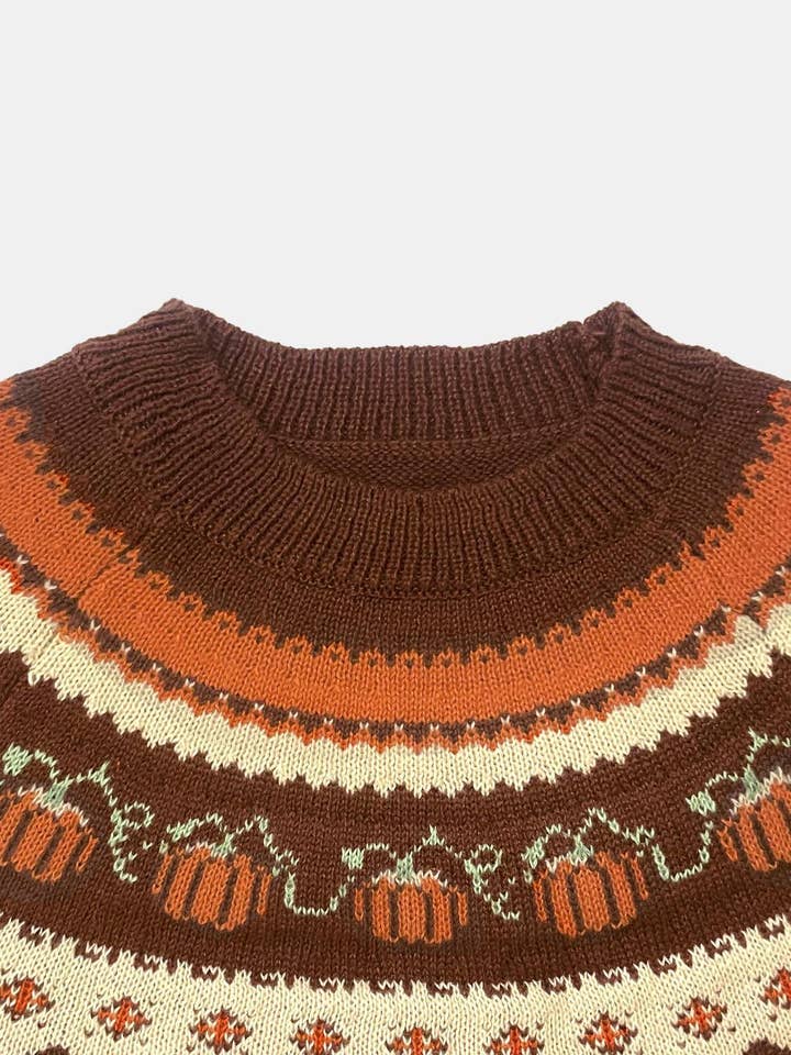 Rosa Clothing - Wholesale Knit Sweater - Women's - Western Vintage Halloween Pumpkin Sweater10