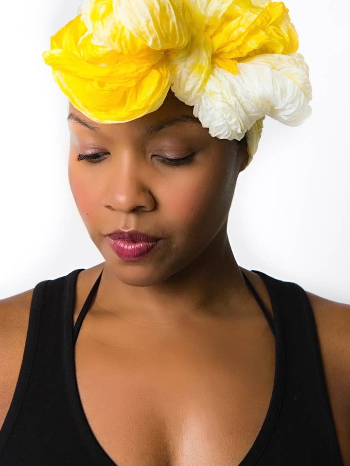 Citrine Crinkled Air-Silk Scarf for wholesale by Viva La Silk