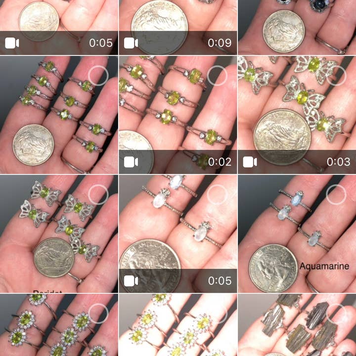 Moon River Designs - Wholesale Jewelry Set - Silver Plated Adjustable Rings Assorted Rings Bulk Lot9