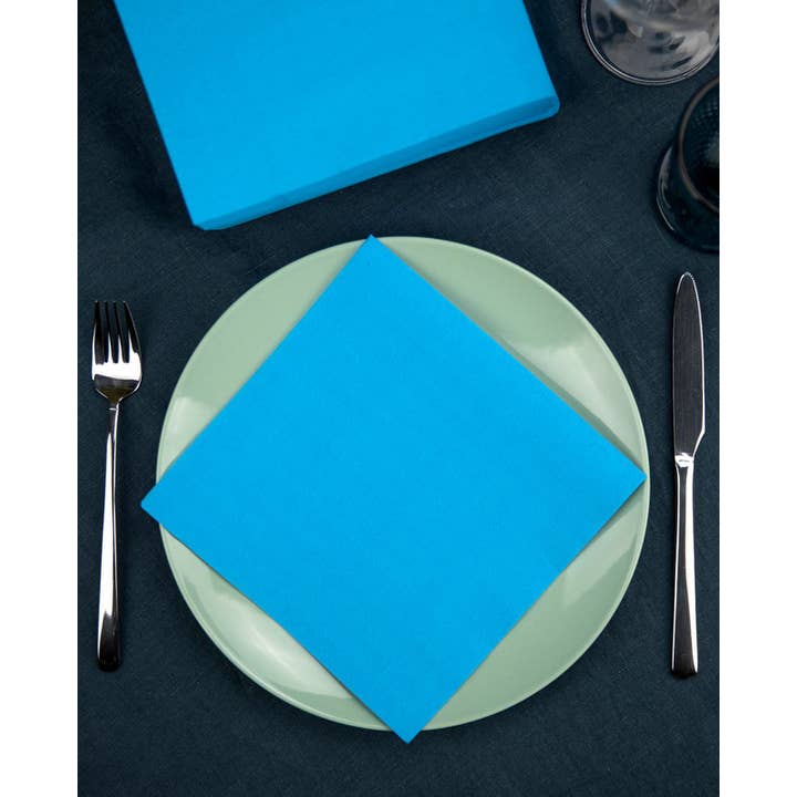 Renova - Vendita all'ingrosso Tovagliolo monouso - Tovaglioli Renova Gold azzurri di carta, extra large3