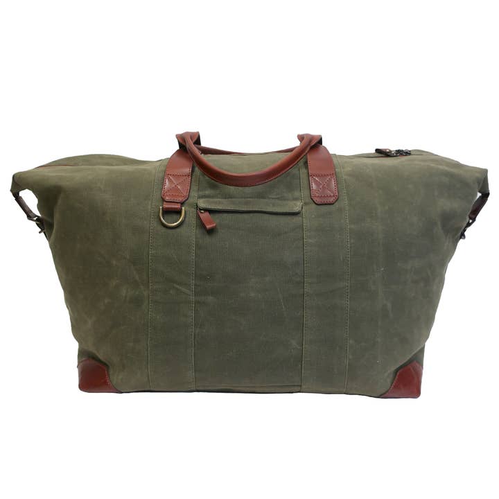 Sloan Waxed Canvas and Pull-up Leather 20" Duffel Bag for wholesale by Boconi Bags & Leather Accessories