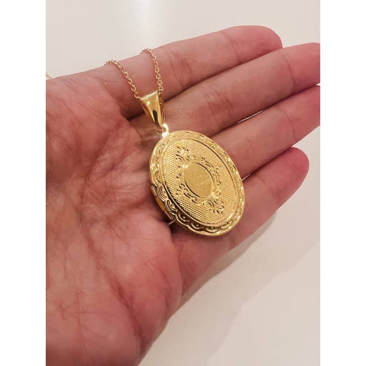 Haus of Monogram - Wholesale Locket necklace - Gold Filled Locket Necklace | Sentimental Keepsake Charm2