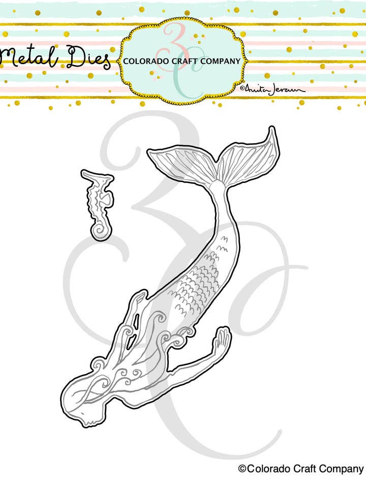 AJ757-D Anita Jeram~Une sirène et des hippocampes meurent pour la vente par Colorado Craft Company