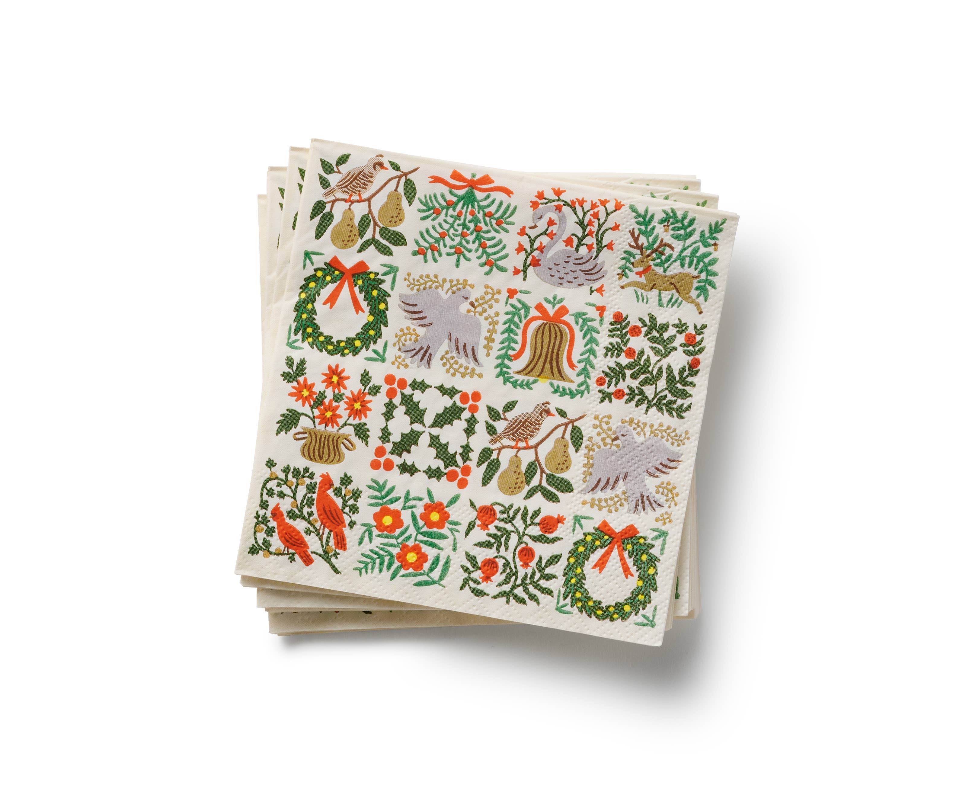 Rifle Paper Co. - Wholesale Disposable Napkin - Christmastide Cocktail Napkins