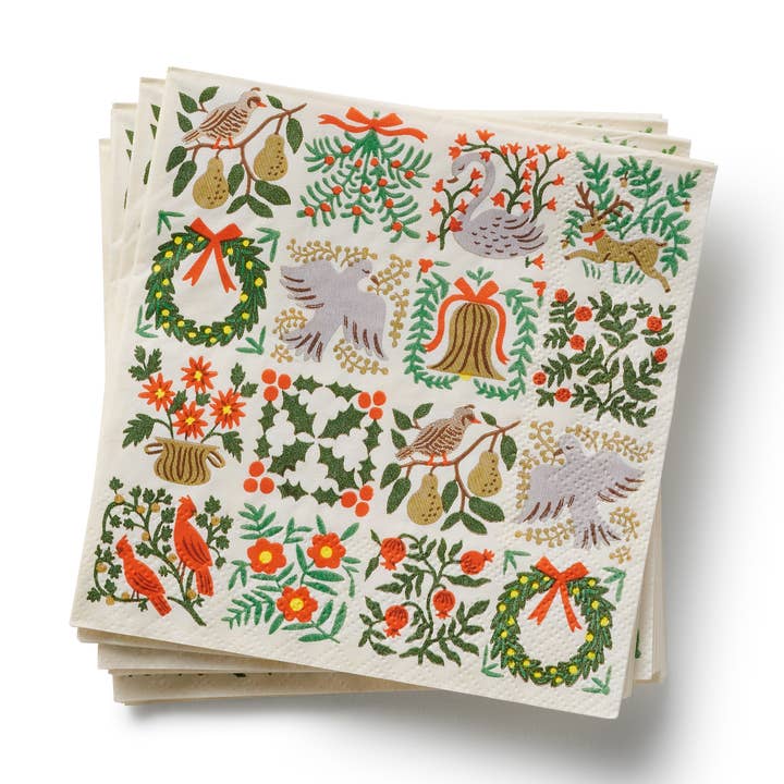 Rifle Paper Co. - Wholesale Disposable Napkin - Christmastide Cocktail Napkins0