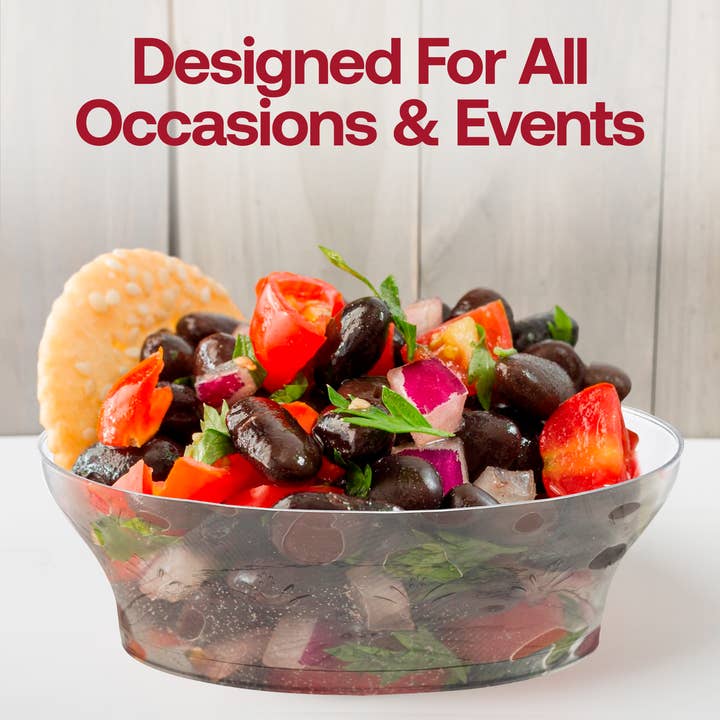 Smarty had a Party - Wholesale Disposable Plate - 10 oz. Clear Floral Round Plastic Soup Bowls - 20 pcs