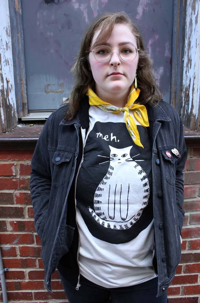 Yonder Studios - Wholesale Screen Printed T-Shirt - Women's - Meh Cat Shirt2