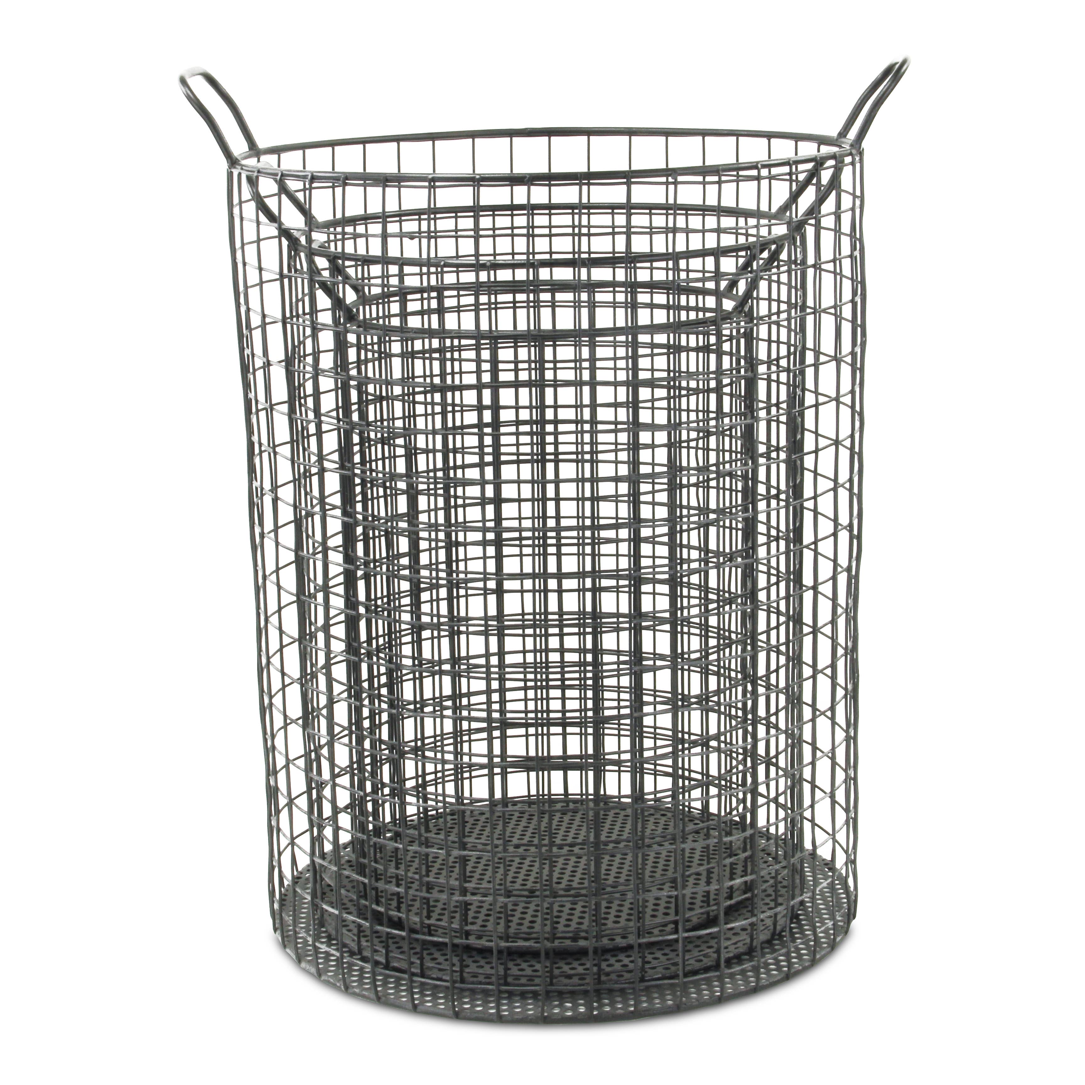 Cheungs Home Decor - Wholesale Basket - Crafton Set of 3 Metal Cylinder Wire Baskets3