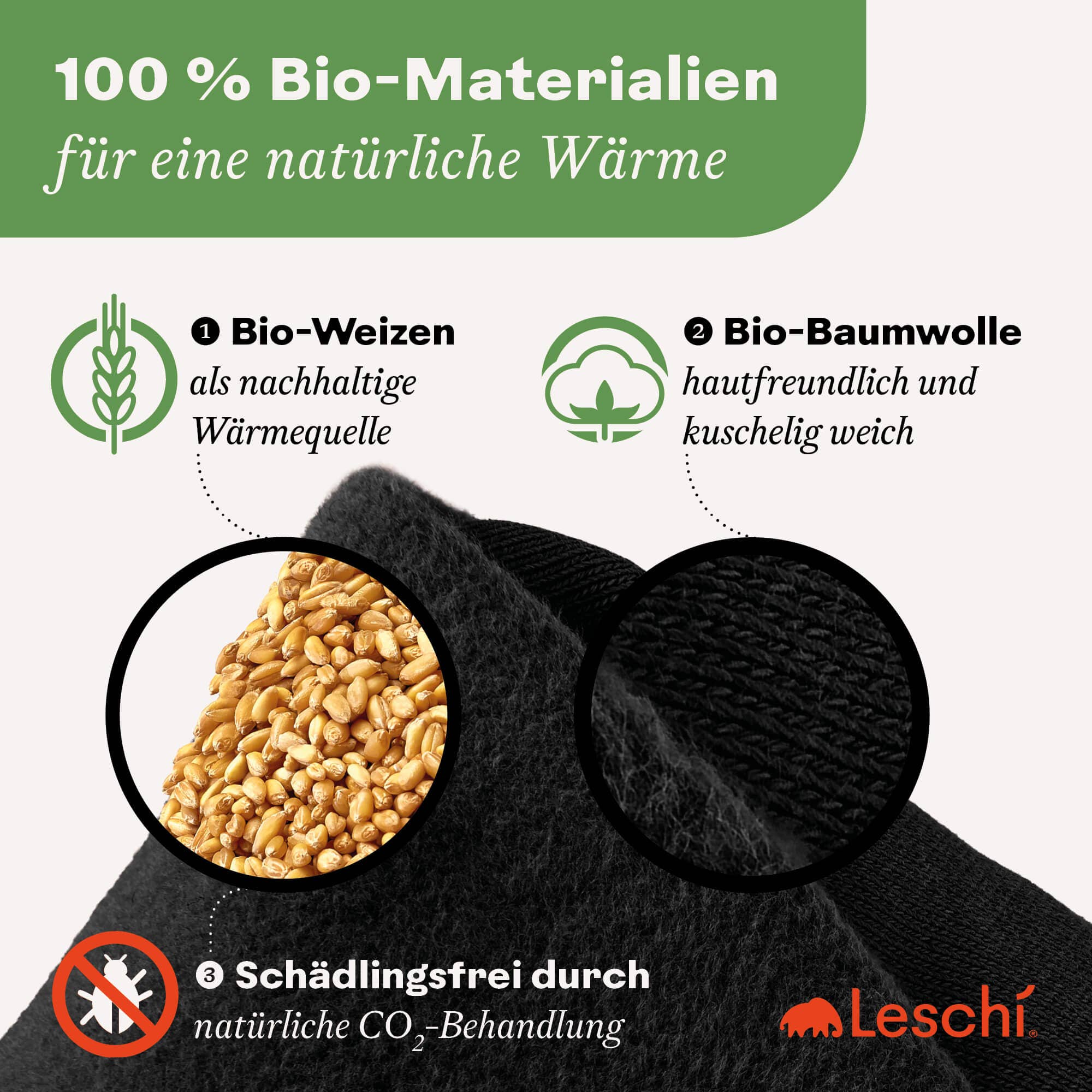 Leschi – Compressa quente/fria por atacado – Almofada de grãos orgânicos, 100% materiais naturais, almofada térmica gato6