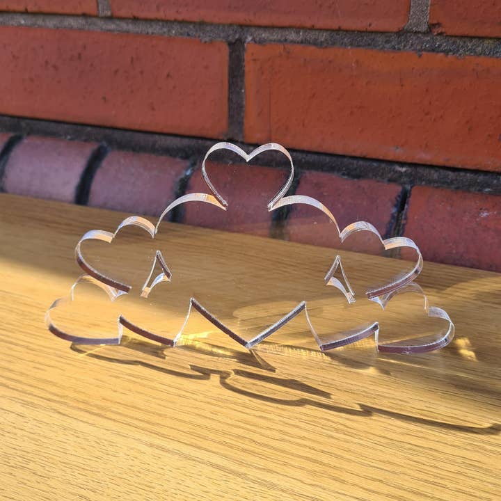 10mm Acrylic Heart With 7 Hearts for wholesale by Manchester Craft Blanks