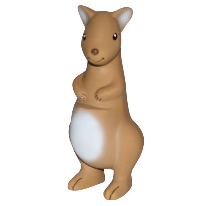 Tikiri Toys LLC - Wholesale Bath Toy - Baby - Kangaroo Natural Rubber Teether, Rattle & Bath Toy