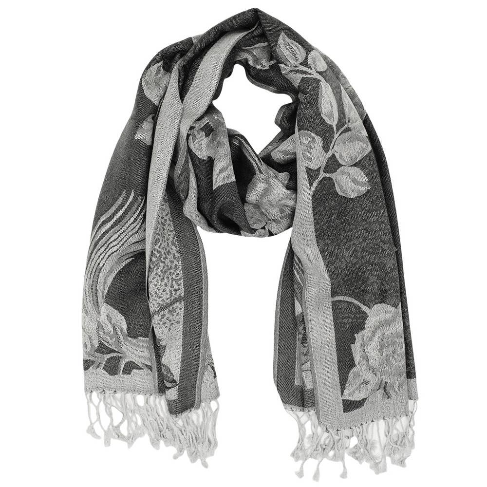 Sensibling Corp. – wholesale Scarf – Women's – Rose Floral Pashmina Reversible Scarf Shawl53