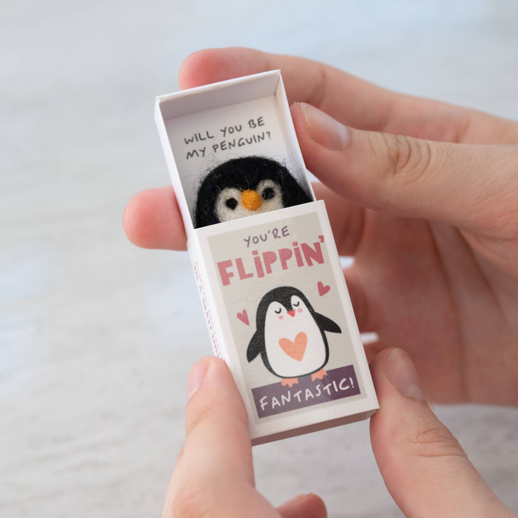 Marvling Bros Ltd - Wholesale Gag Gift/Novelty Gift - You're Flippin' Fantastic Wool Felt Penguin In A Matchbox1