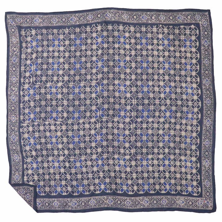 Large 39" Hand Dyed Batik Bandana Charcoal Gray, Size XL Scarf, Oversized for wholesale by Kasih Co-op