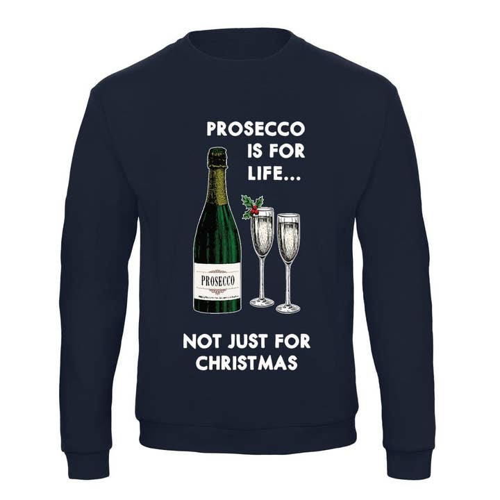 Of Life & Lemons - Wholesale Graphic Sweatshirt - Unisex - 'Prosecco Is For Life' Christmas Jumper7