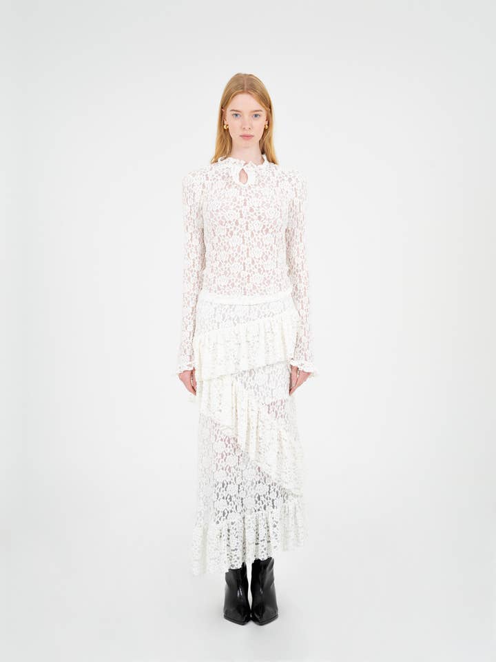 CARMEN SAYS - Wholesale Blouse - Dames - Cupido Kant Wit Topje2