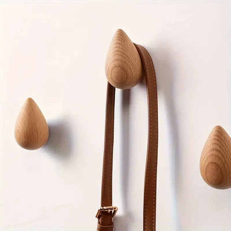 Huis Van Merken - Wholesale Wall Hook - 2pcs Wooden Teardrop Wall Hooks3