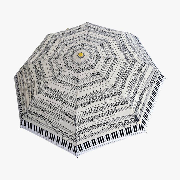 Paraguas plegable "Música" | estampado Piano para venta al por mayor de Linea Emme Collezioni