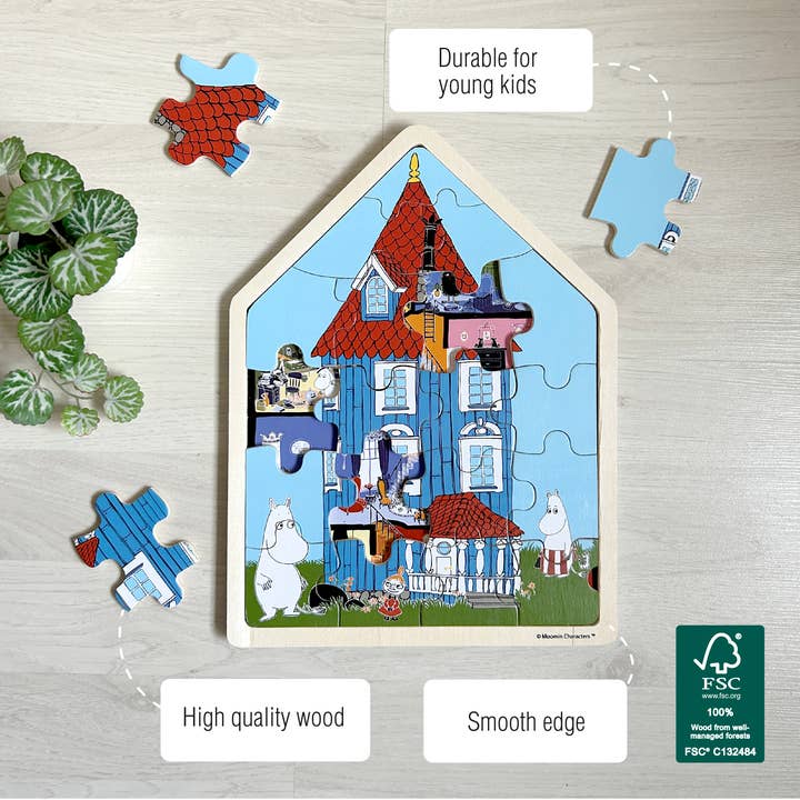 Barbo Toys - Vente Puzzle – enfant - Moomin - Puzzles en bois pour bébé - Maison