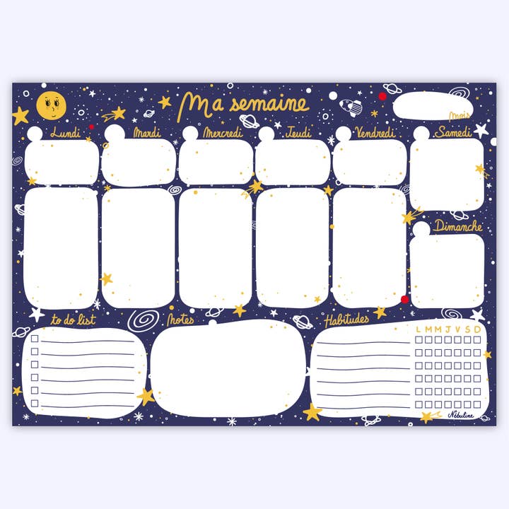 Bloc d'organisation A4 Odyssée spatiale pour la vente par Nébuline