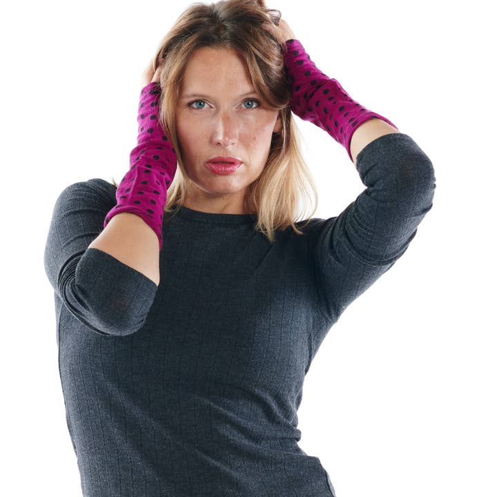 Guanto viola a pois per la vendita all'ingrosso da parte di FIL DE JOUR