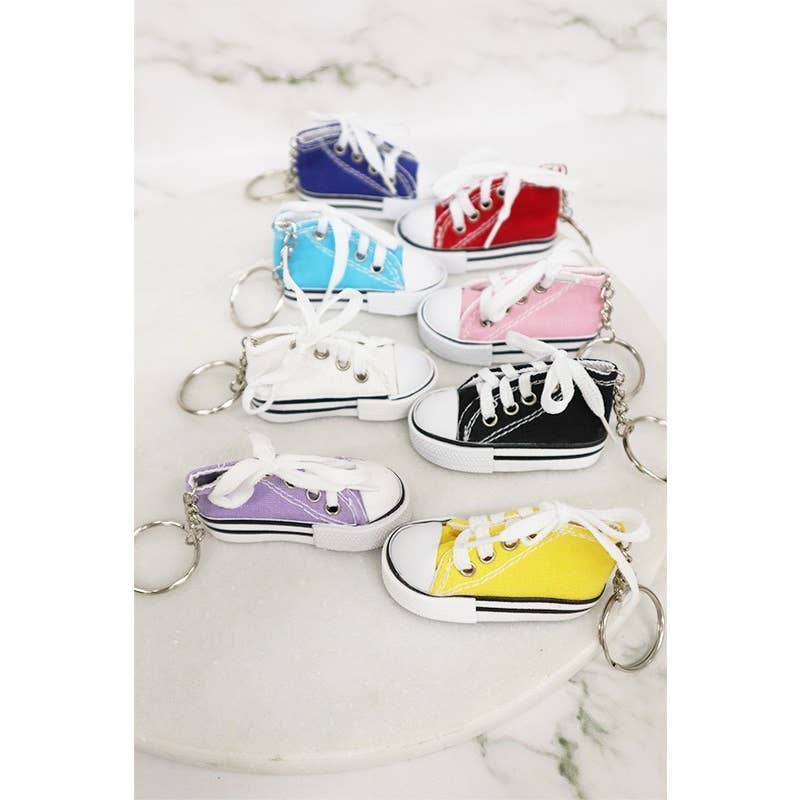 MIX COLOR Canvas Rubber Sole Sneakers Novelty Key Chain for wholesale on Faire1