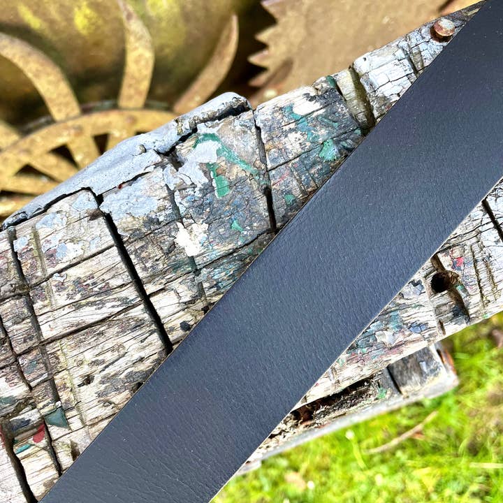Black leather belt strap - matte, texture, for belt buckle for wholesale on Faire4