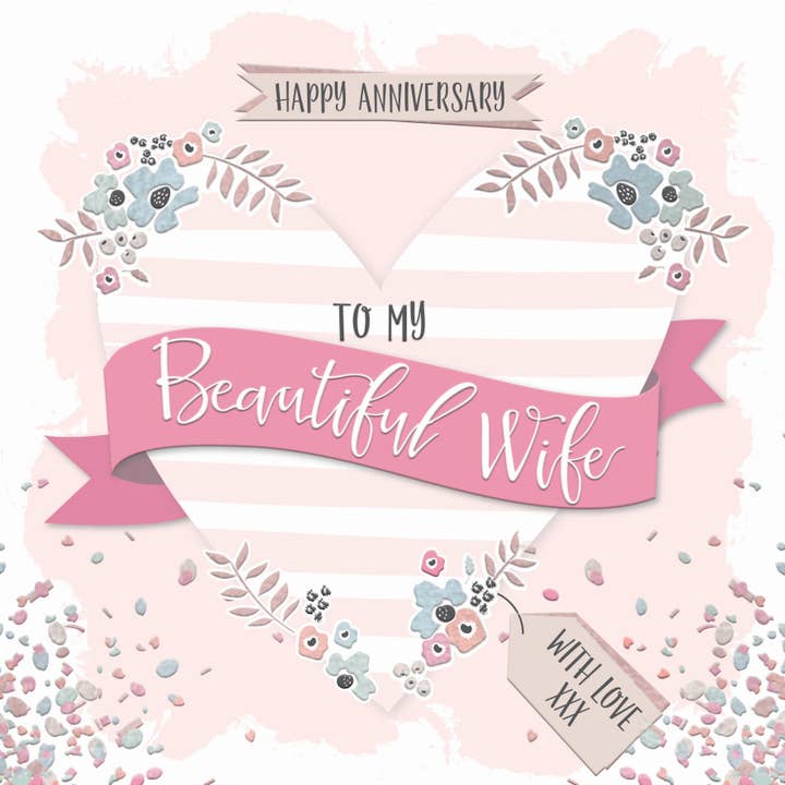 Herzlichen Glückwunsch an meine schöne Frau, handgemachter Gruß für den Großhandel von The Handcrafted Card Company