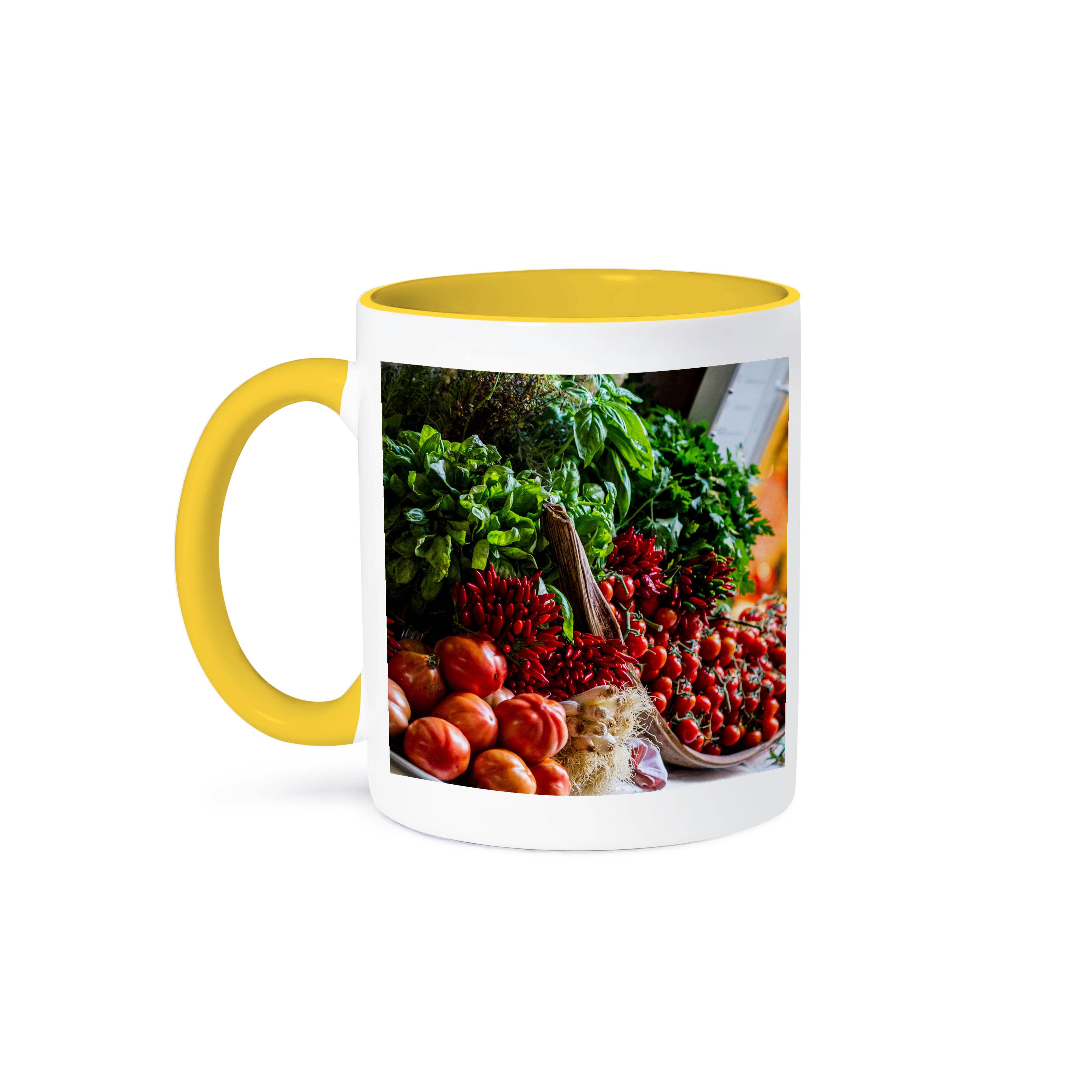 3dRose - Wholesale Coffee Mug - 3dRose, Venice, Italy. Bundle of Herbs, Picante Peppers, onions, and tomatoes, Mug0