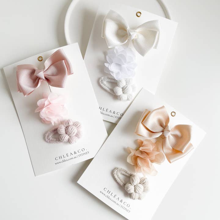 Tiara Hair Clip Set for wholesale by Chlea & Co.