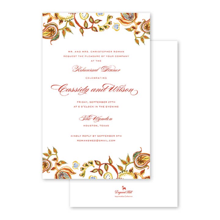 Autumn Paisley Bulk Invitation for wholesale by Dogwood Hill