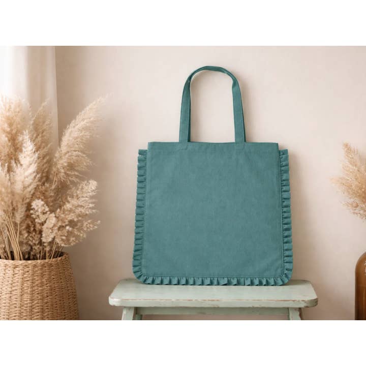 House of Kraft Jewelry & Accessories - Wholesale Tote Bag - Women's - Canvas Ruffle Tote | Canvas Colored Tote Bag | Unbranded 26