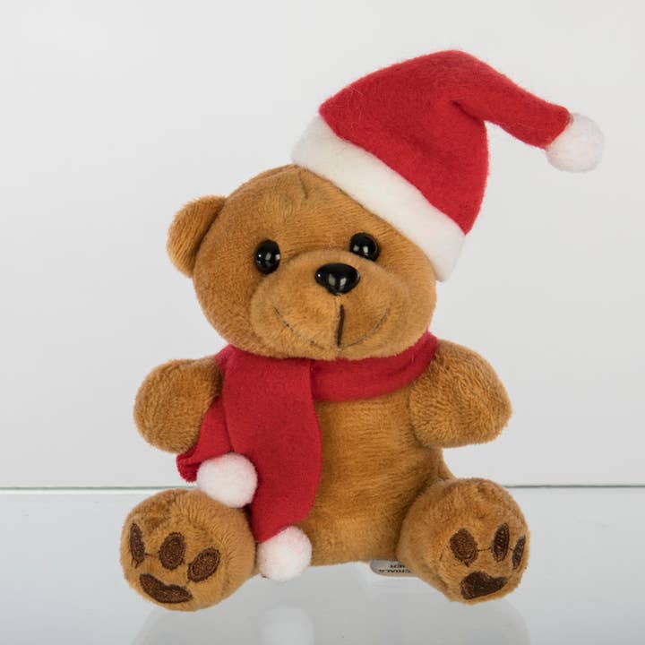 Willow Group - Wholesale Stuffed/Plush Toy - Kids & Baby - Holiday Christmas Plush Bear w/ Santa Claus Hat and Scarf