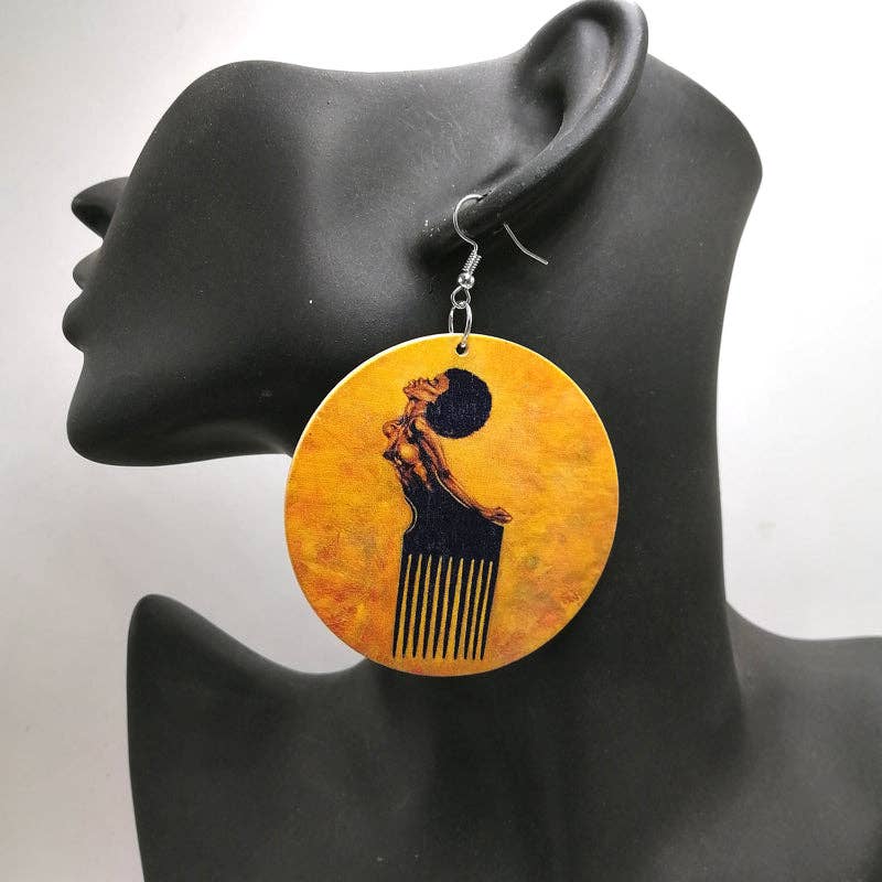AfricanFabs - Wholesale Dangle Earrings - Africa inspired earrings | Afro Comb1