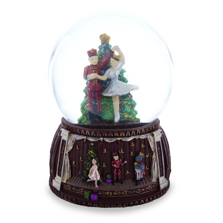 Dancing Nutcracker and Ballerina Musical Water Snow Globe for wholesale by BestPysanky