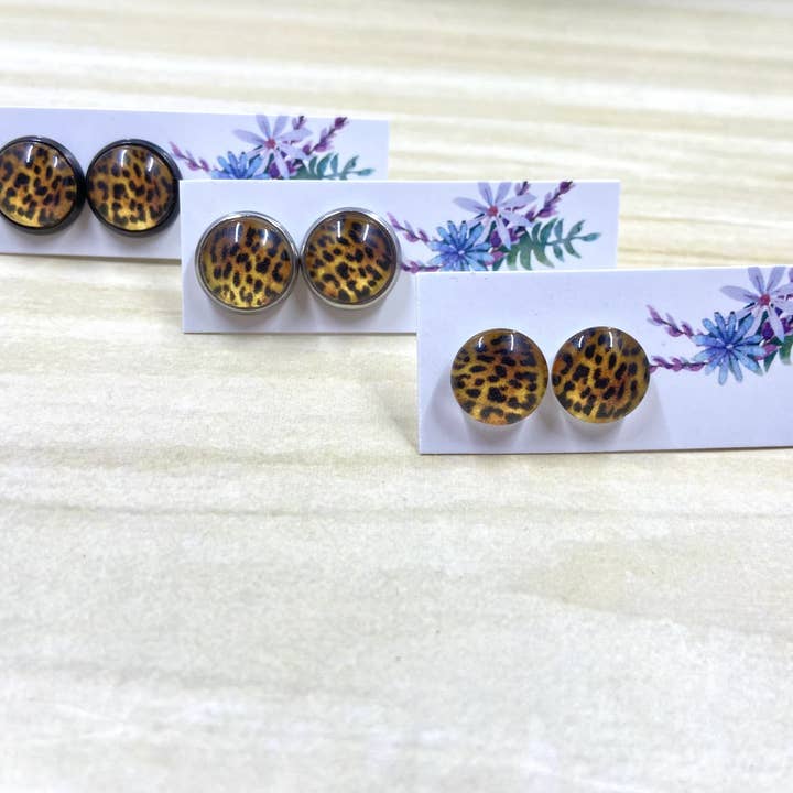 Jaguar Print Studs for wholesale by Only Once Originals