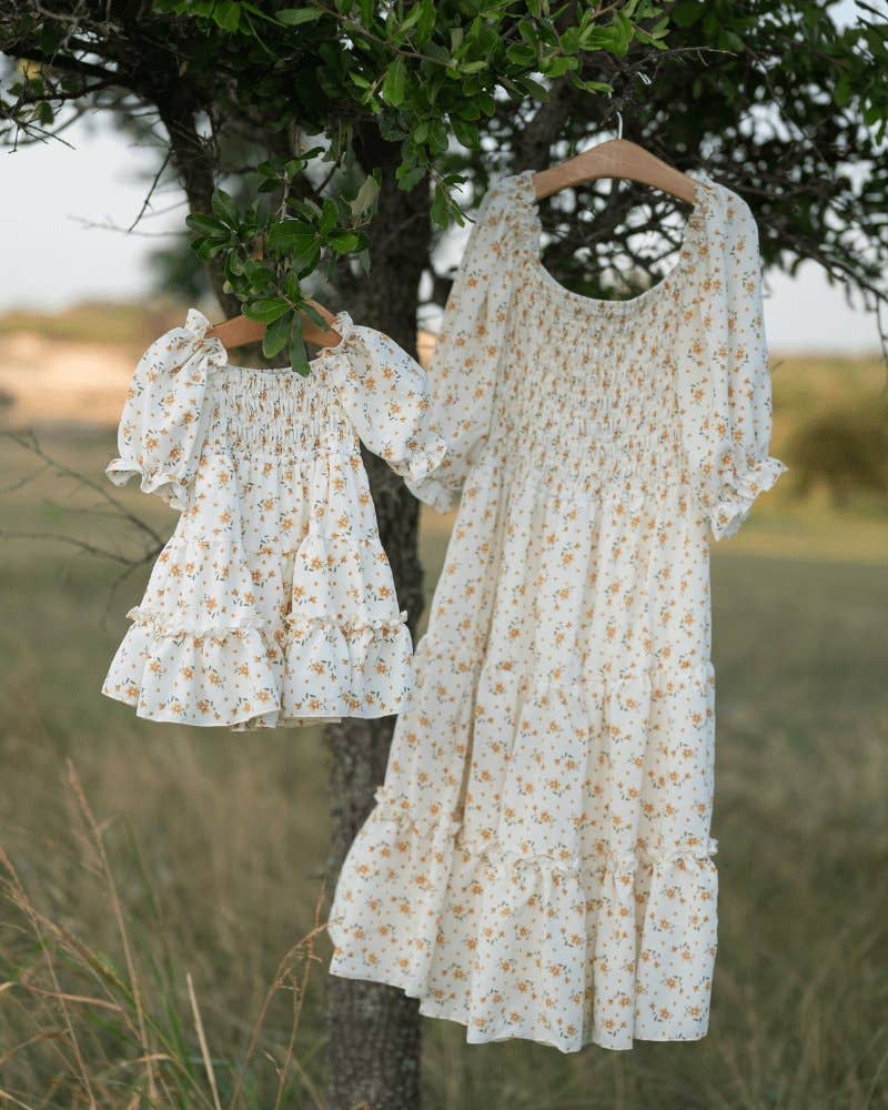 Bailey's Blossoms - Wholesale Mommy & Me Sets - Mommy and Me Katherine Dress - Yellow Floral5