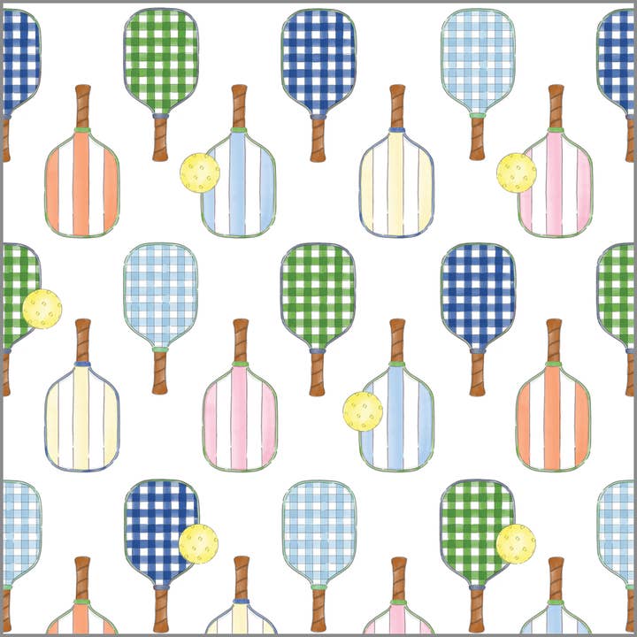 Geschenkpapier auf Rolle | Preppy Pickleball für den Großhandel von WH Hostess Social Stationery