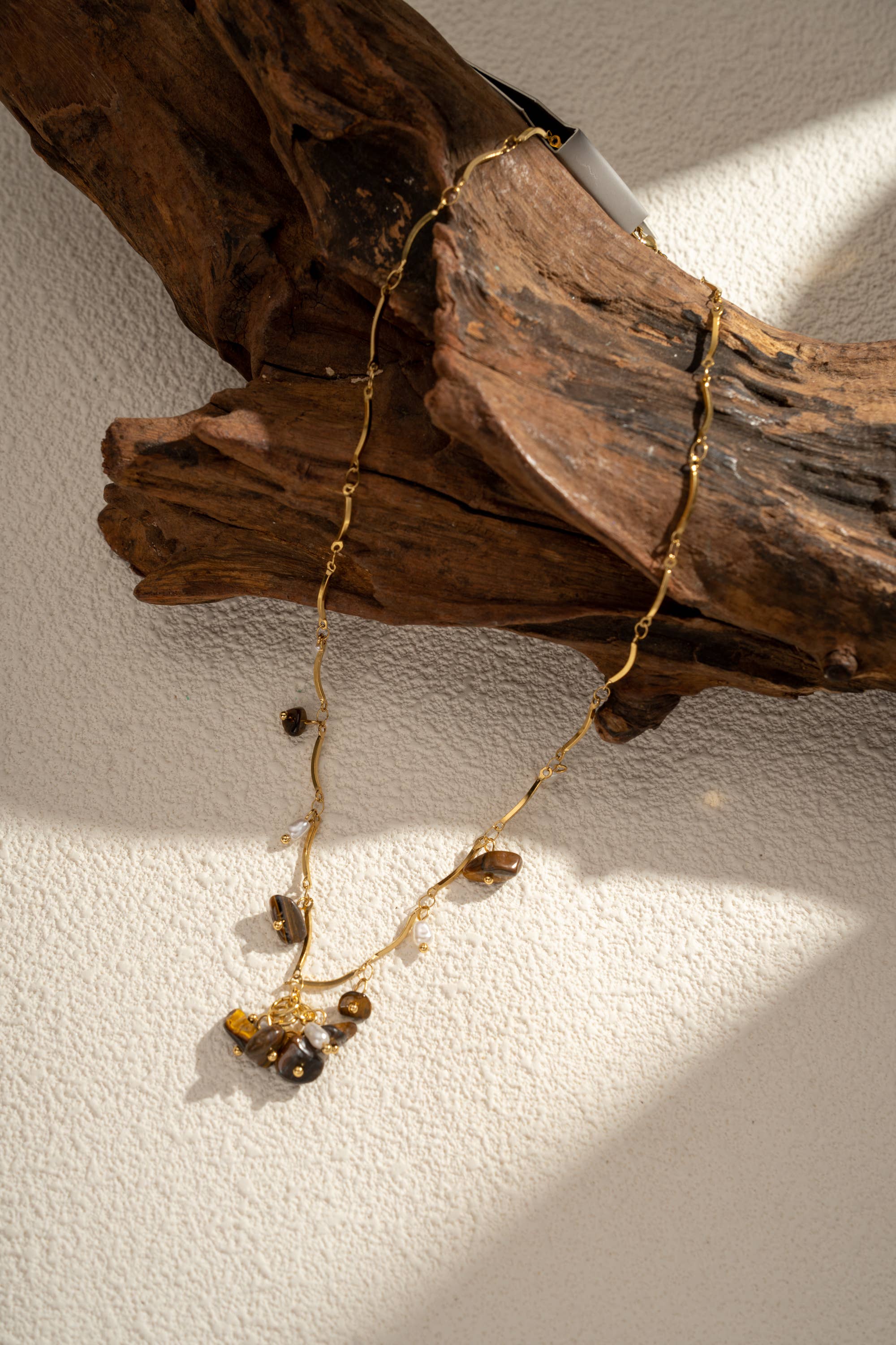 COSMOS - Wholesale Jewelry Set - Golden 3-Piece Set – Natural Stones and Steel Pearls7