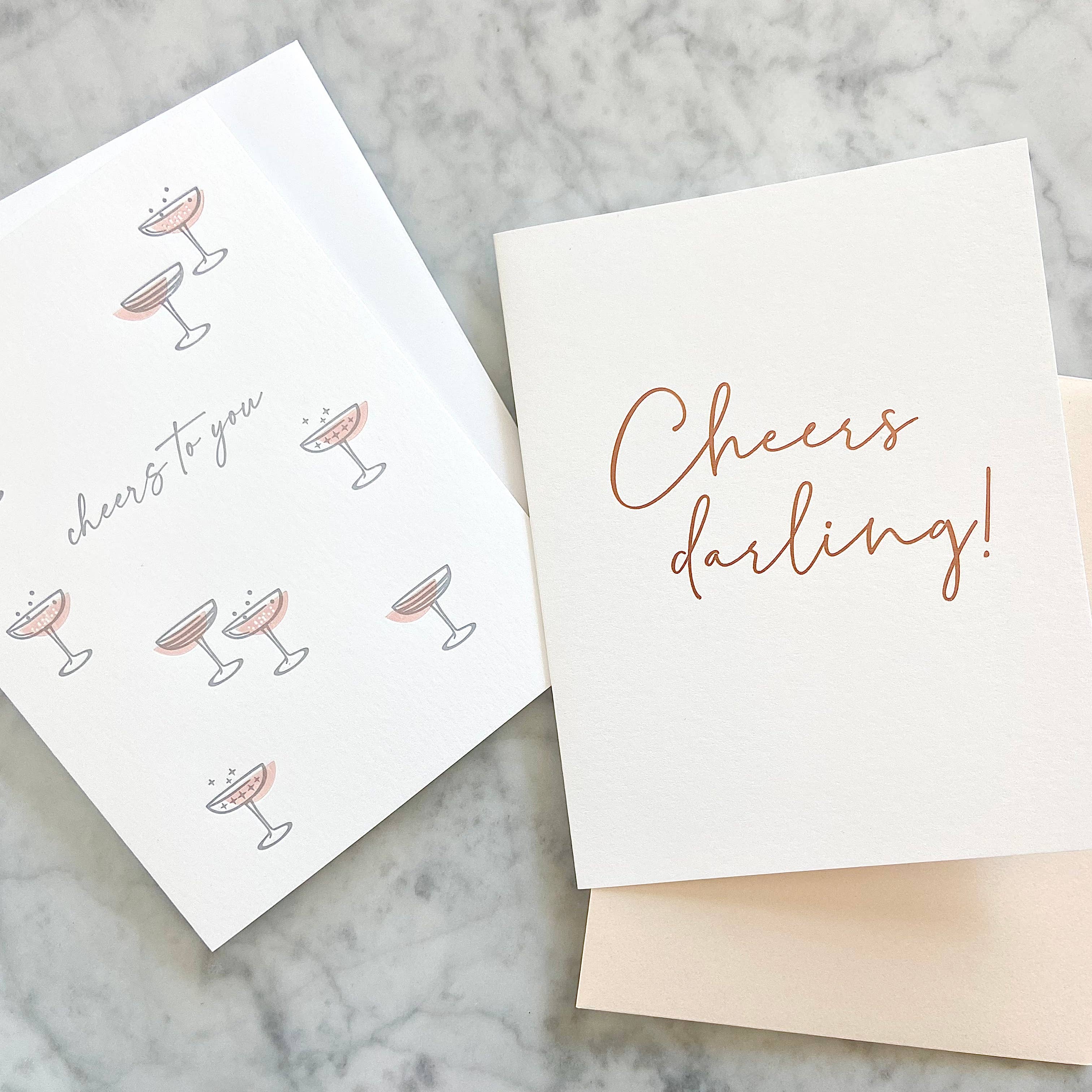 Missive – wholesale Congratulations card – Retro Cocktails Cheers to You Letterpress Greeting Card3
