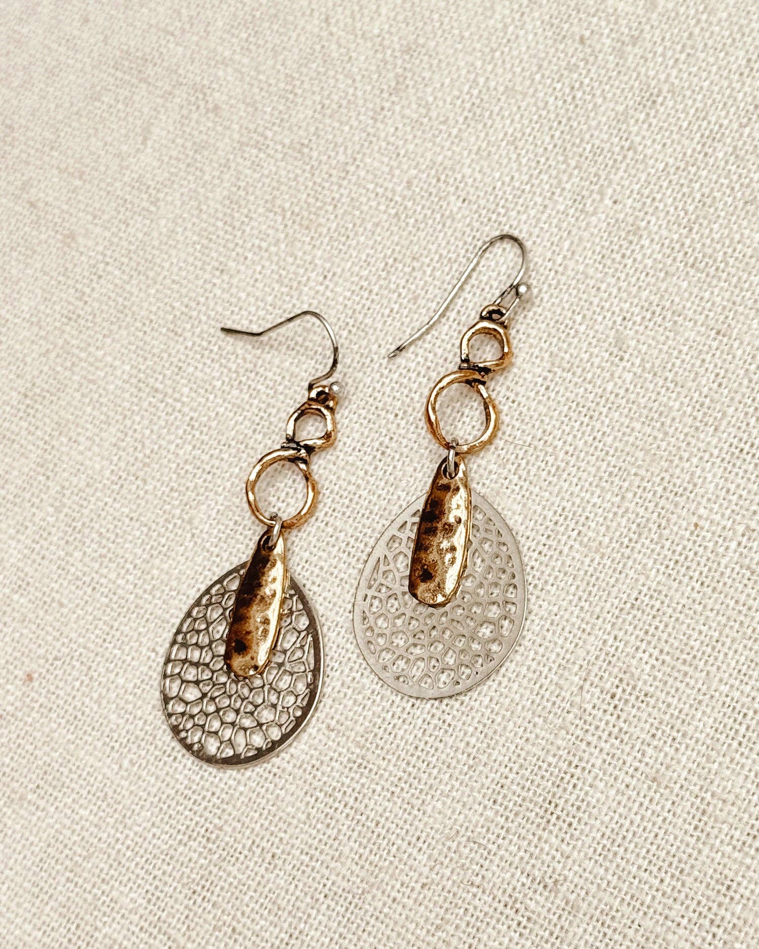 Juniper Wish - Wholesale Dangle Earrings - Mixed Metal Disc & Bar Earrings2