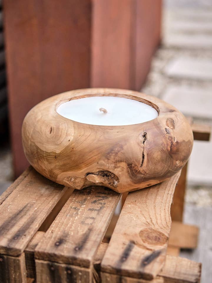 Outdoor Candle Capetown Wood | Medium for wholesale by Fynch-Hatton Living