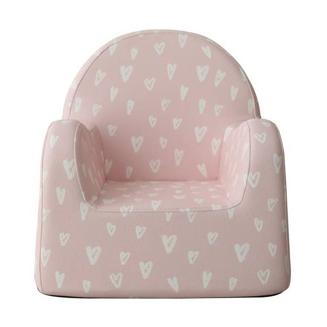 Baby Care Soffkin Leather Kids Sofa - Pink with Hearts for wholesale by Posh Baby & Kids